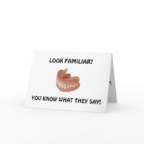 FALSE TEETH AND HEARING AID HUMOR GREETING CARD