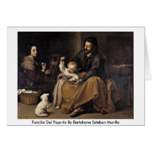 Familia Del Pajarito By Bartolome Esteban Murillo Greeting Cards