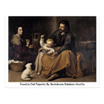 Familia Del Pajarito By Bartolome Esteban Murillo Postcard