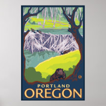 Famille de castor - Portland, Orégon Posters