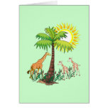 Famille de girafe carte de vœux