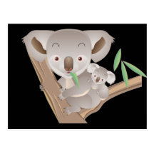 Famille de koala carte postale