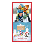 Famille de pingouin de carte photo de Noël de 3 va Photocarte Customisée
