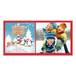 Famille de pingouin de carte photo de Noël de 3 va Photocarte Customisée