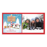 Famille de pingouin de carte photo de Noël de 5 va Photocartes Personnalisées