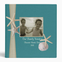 Family Beach Vacation with Starfish and Photos Vinyl Binder