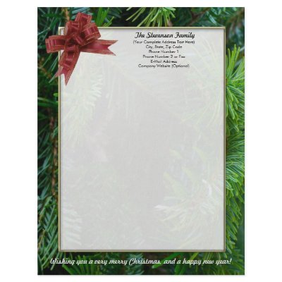 Family Christmas Letter, Personalized Letterhead by cutencomfy