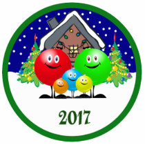 Family Christmas Ornament 2017 Acrylic Cut Out