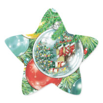 Family Christmas Tree Reflection Painting Star Sticker