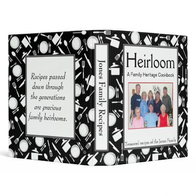 Family Cookbook - Customize - 1-inch BLACK 3 Ring Binders by FloridaSiren