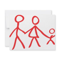family dad mom kid invitation