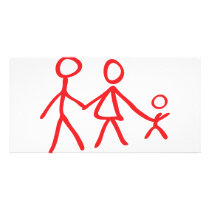 family dad mom kid photo greeting card