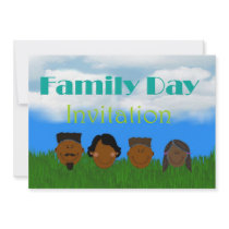 Family day Invitation with African Amercian family