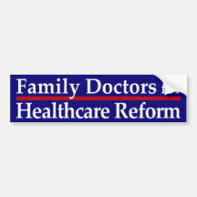 Family Docs for Healthcare Reform Bumper Sticker