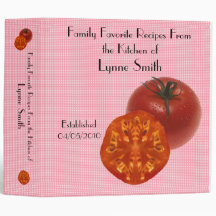 Family Favourite Recipes -- Tomato design Binder