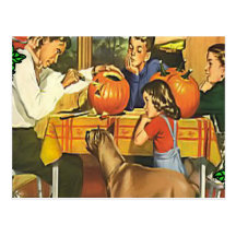 Family fun at Halloween Post Cards