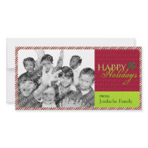 Family Greetings Festive Happy Holidays Photocard Photo Card Template