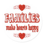 Family Hearts Round Sticker