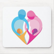 Family Love Heart Symbol Mousepads