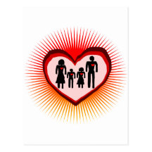 family  love in illustration post card