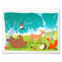 Family of animals in the wood.