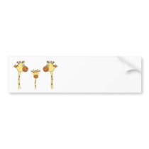 Family of Giraffes. Cartoon. Bumper Sticker