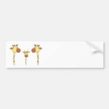 Family of Giraffes. Cartoon. Bumper Sticker