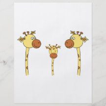 Family of Giraffes. Cartoon. Custom Flyer