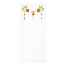 Family of Giraffes. Cartoon. Customized Rack Card