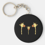 Family of Giraffes. Cartoon. Keychain