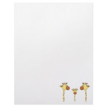 Family of Giraffes. Cartoon. Letterhead