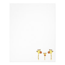 Family of Giraffes. Cartoon. Letterhead