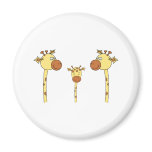 Family of Giraffes. Cartoon. magnets