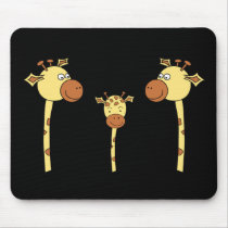 Family of Giraffes. Cartoon. Mouse Pad