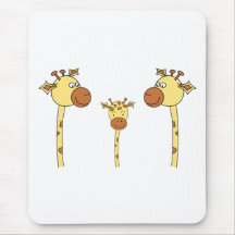 Family of Giraffes. Cartoon. Mousepad