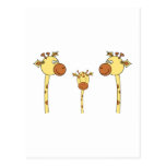 Family of Giraffes. Cartoon. Postcard