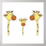 Family of Giraffes. Cartoon. Posters