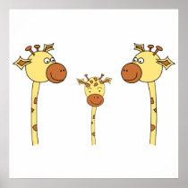 Family of Giraffes. Cartoon. Posters