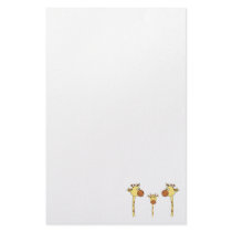 Family of Giraffes. Cartoon. Stationery Paper