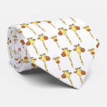 Family of Giraffes. Cartoon. Custom Ties