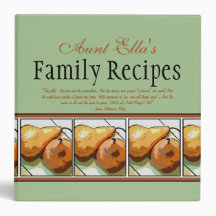 Family Recipes 2" Binder for Pear Lovers