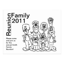 Family Reunion 2011 Colouring Invite Post Card