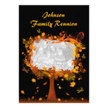 Family Reunion Autumn Tree Photo Frame Invites