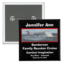 Family Reunion Cruise Name Badge Pin