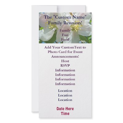 Family Reunion Invitation Cards Event Blossoms Photo Cards by Basleeartprintgifts