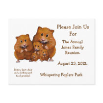 FAMILY REUNION INVITATION, Hamsters, Artwork Postcard
