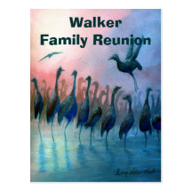 Family Reunion Invitation with Water Birds Post Card