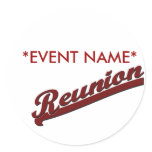 FAMILY REUNION  REUNION BANNER TEXT ROUND STICKERS