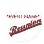 FAMILY REUNION  REUNION BANNER TEXT ROUND STICKERS