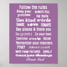 Family rules wall hanging posters